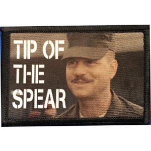 RedheadedTshirts Airsoft Morale Patch 1 Bill Paxton Tip of the Spear Morale Patch. Perfect for your Tactical Military Army Gear, Backpack, Operator Baseball Cap, Plate Carrier or Vest. 2x3" Hook Patch. Made in the USA