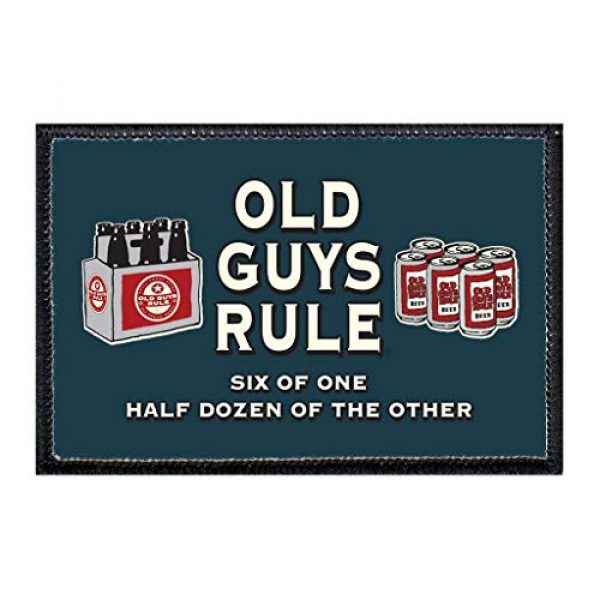OLD GUYS RULE Airsoft Morale Patch 4 OLD GUYS RULE BBQ & Beer Morale Patches by Pull Patch | Set of 3 | Easy Hook and Loop Attach to Hats, Jeans, Vest, Coat | 2x3 inches | Low Profile, Enclosed Border | Gift for Dad, Husband