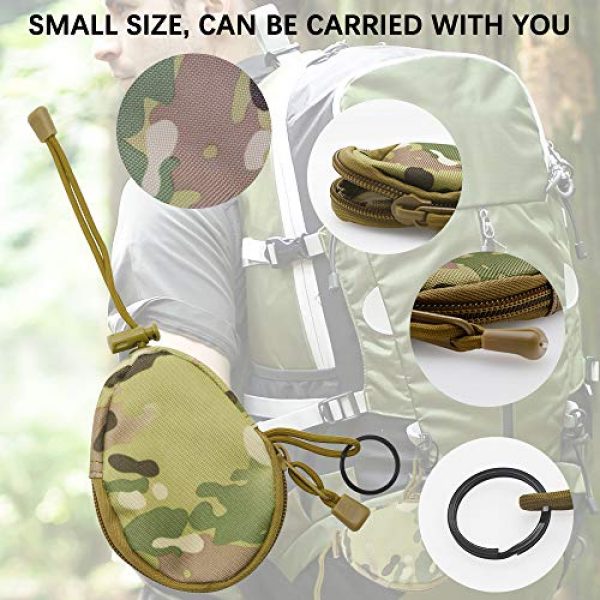 LZYMSZ Tactical Pouch 5 Upgraded Army Sport Water Bottle Pouch Bag with Mini Wallet Bag, Tactical Drawstring MOLLE Bottle Holder Pouches and Portable Key Bag, Travel Carrier Survival tool for Hiking Climbing Fishing (550ML)