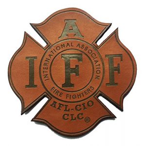 Empire Tactical USA Airsoft Morale Patch 1 Genuine Leather IAFF UNION 4" (hook/loop) Firefighter/EMT/Paramedic Morale PATCH