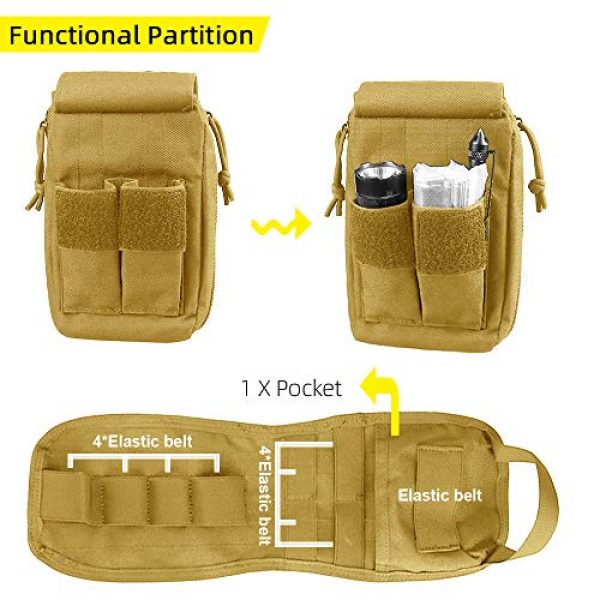 AMYIPO Tactical Pouch 6 AMYIPO Molle EMT Pouch First Aid Kit Pouch Rip-Away Emergency Survival Kit Tactical MOLLE Medical Utility Quick Release Design Bag