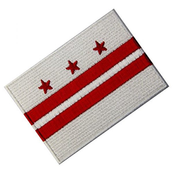 EmbTao Airsoft Morale Patch 3 Washington DC State Flag Embroidered Patch Iron On Sew On District of Columbia Emblem