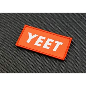 BritKitUSA Airsoft Morale Patch 1 BritKitUSA YEET Woven Morale Patch Supreme Parody Hook and Loop Backing