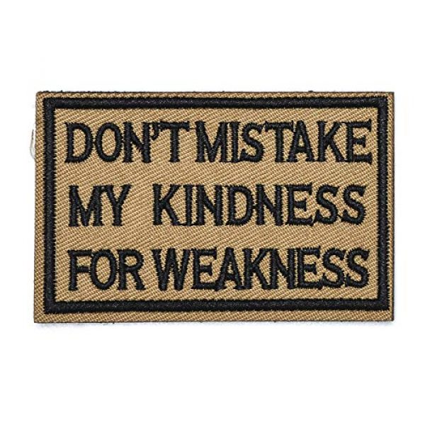 ZHDTW Airsoft Morale Patch 1 ZHDTW Tactical Morale Letter Patches Don't Mistake My Kindness for Weakness Decorative Patches with Hook Loop for Bags, Backpacks, Clothing (DT050)