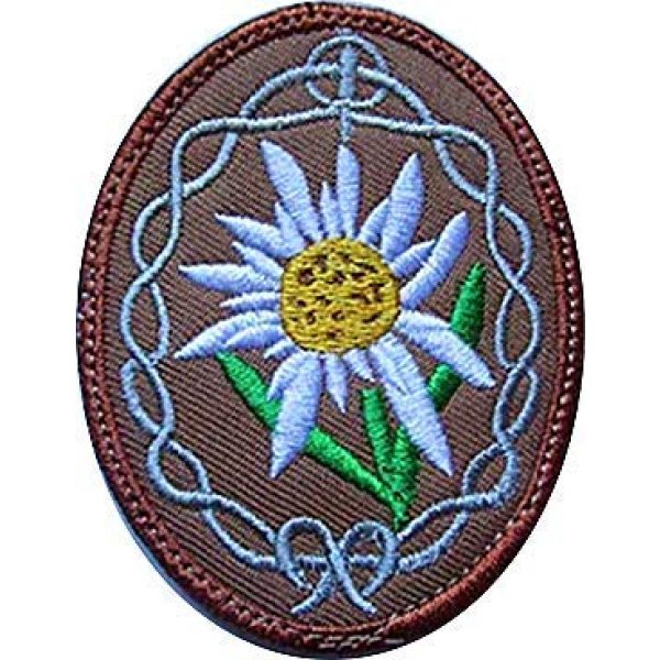 Embroidery Patch Airsoft Morale Patch 1 WWII German Mountain Troops Elite Edelweiss Military Hook Loop Tactics Morale Embroidered Patch