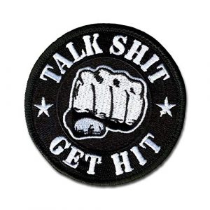BASTION Airsoft Morale Patch 1 BASTION Morale Patches (Talk Shxx Get Hit, BNW) | 3D Embroidered Patches with Hook & Loop Fastener Backing | Well-Made Clean Stitching | Military Patches for Tactical Bag, Hats & Vest