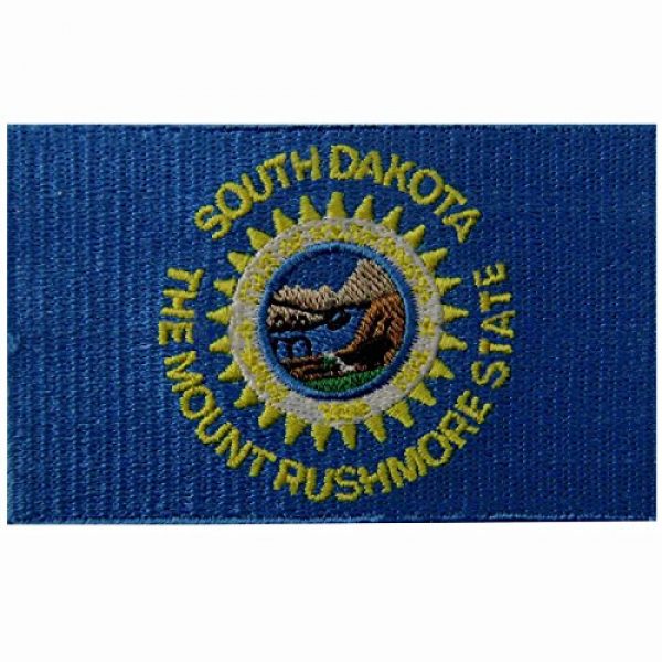 EmbTao Airsoft Morale Patch 1 South Dakota State Flag Embroidered Emblem Iron On Sew On SD Patch