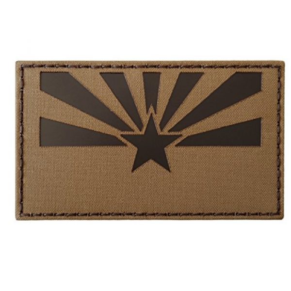 Tactical Freaky Airsoft Morale Patch 4 Big 3x5 Coyote Brown Tan Infrared IR Arizona Flag IFF Tactical Morale Hook-and-Loop Patch