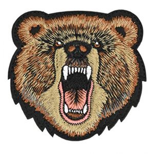 JFFCE Airsoft Morale Patch 1 Great Originality Morale Patch Full Embroidery Military Patch for Caps,Bags,Backpacks,Clothes,Tactical Vest,Military UniformsBear Head