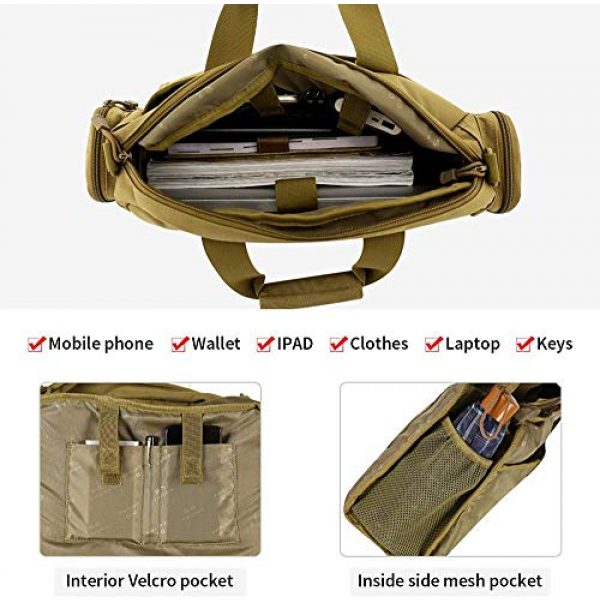 ACOMOO Tactical Backpack 3 ACOMOO Tactical Briefcase 14 inch Laptop Messenger Bag Style Shoulder Bag Handbag for Men Brown