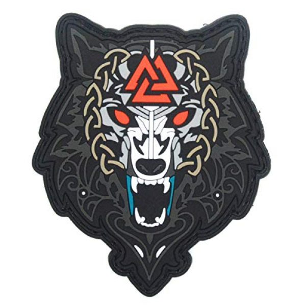King Kong Somersault Airsoft Morale Patch 1 Viking Wolf of Odin Valknut PVC Morale Tactical Badge Patch