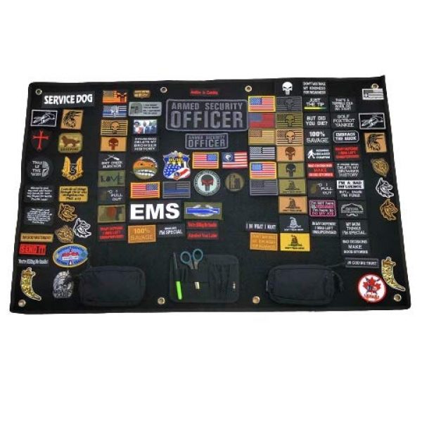 Redemption Tactical Airsoft Morale Patch 1 Moral Patch Mat Wall Mount Display Board Poster I Hook and Loop I Military Airsoft Collector Patch Holder for Military Patch Airsoft Patch (Black, Large)