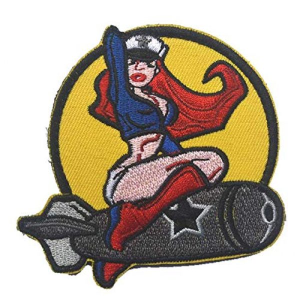 Tactical Embroidery Patch Airsoft Morale Patch 1 WWII ISAF B52 AIR Pinup Girl Tactical Embroidery Patch Hook & Loop Morale Patch Military Patch for Clothing Accessory Backpack Armband
