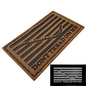 Tactical Freaky Airsoft Morale Patch 1 Coyote Brown Tan Infrared IR US First Navy Jack Dont Tread On Me DTOM Flag 3.5x2 Tactical Morale Touch Fastener Patch