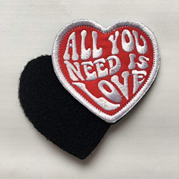 Xunqian Airsoft Morale Patch 4 All You Need is Love Military Heart Funny Embroidered Morale Hook & Loop Patch (B-Love Heart)