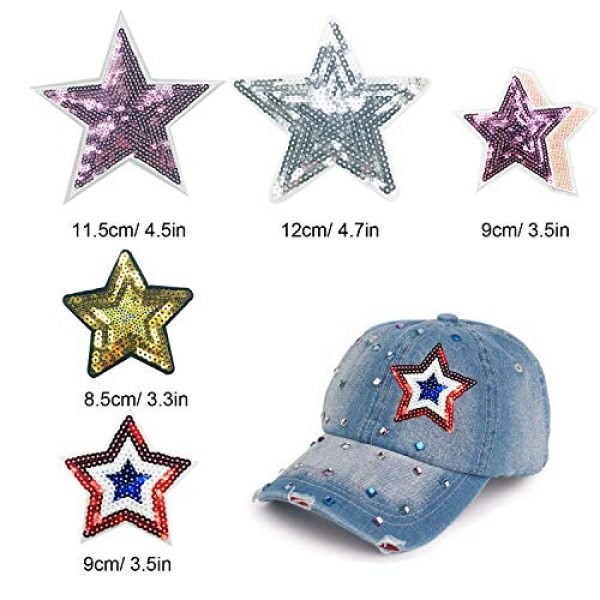 Woohome Airsoft Morale Patch 2 Woohome 31 PCS Assorted Star Iron on Patches Sew on Patches Embroidered Appliques for DIY Clothing Accessories