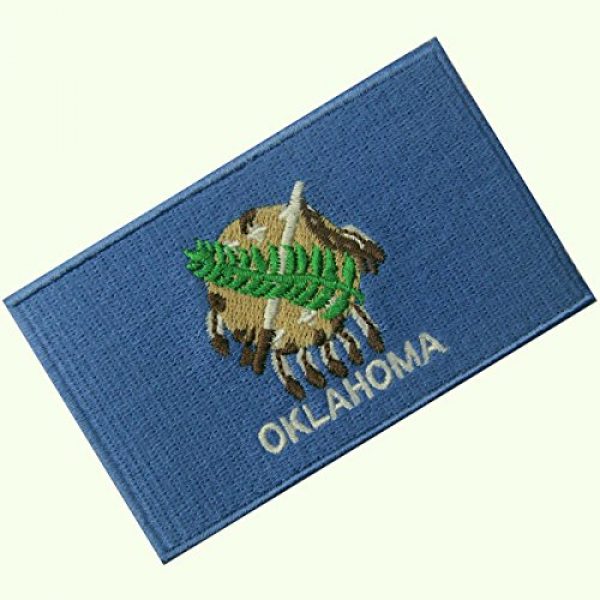 EmbTao Airsoft Morale Patch 3 Oklahoma State Flag Embroidered Emblem Iron On Sew On OK Patch