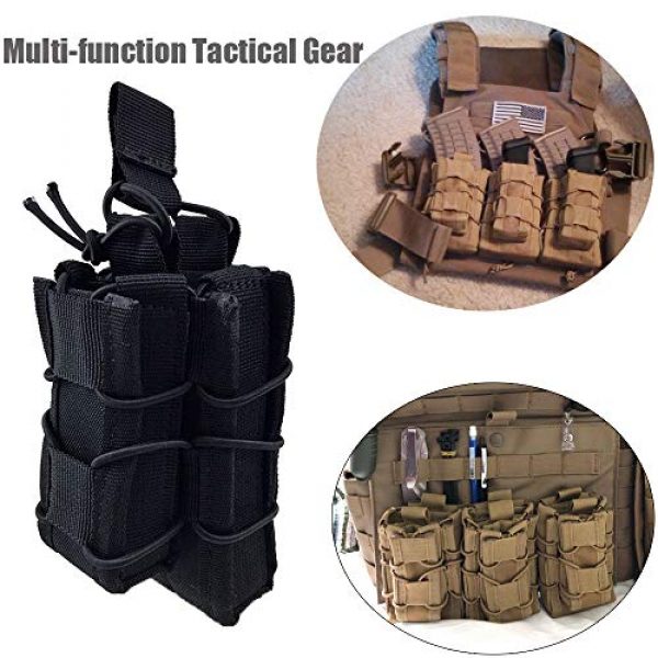 HOANAN Tactical Pouch 4 Double Mag Pouch, Hoanan Tactical Molle Magazine Pouch Open-Top Single Rifle Pistol Mag Pouch Cartridge Clip Pouch Hunting Bag