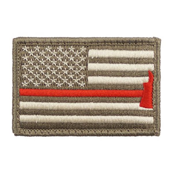 Morale Tags Airsoft Morale Patch 1 Firefighter Axe US Flag Thin Red Line Hook and Loop Morale Patch United States (Subdued)