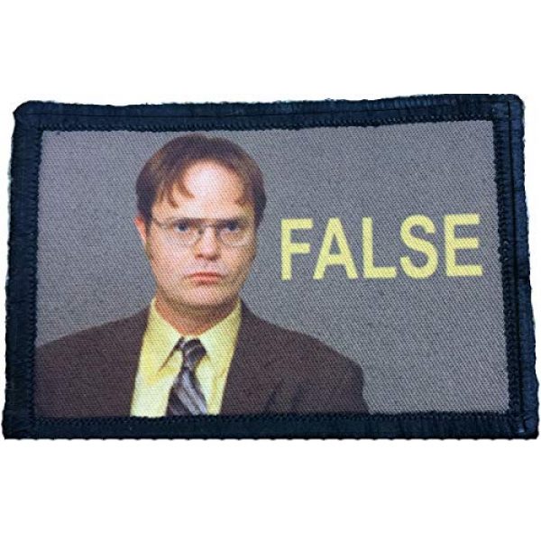RedheadedTshirts Airsoft Morale Patch 1 The Office Dwight Schrute"False" Morale Patch Funny Tactical Military 2x3" Hook and Loop