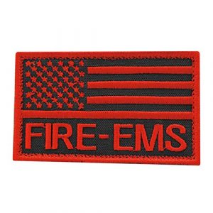 LEGEEON Airsoft Morale Patch 1 LEGEEON All Red American EMS Fire Rescue Thin Red Line 2x3.25 US Flag Medic Firefighter Morale Touch Fastener Cap Patch