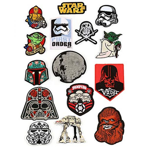 Qduoduo Airsoft Morale Patch 1 15Pcs Star Wars Military Morale Embroidered Patch for Jackets Backpacks Jeans and Clothes Iron On Sew On Appliques Sport Badge Emblem Sign DIY Accessory