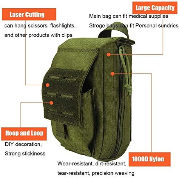 LGL Tactical Pouch 5 Tactical Sling Bag Tactical Pouches - Tactical Molle First Aid Kit Survival Bag 1000D Nylon Emergency Pouch Military Outdoor Travel Waist Pack Camping Lifesaving Case Tool Pouch Bag Mini Utility Pouch