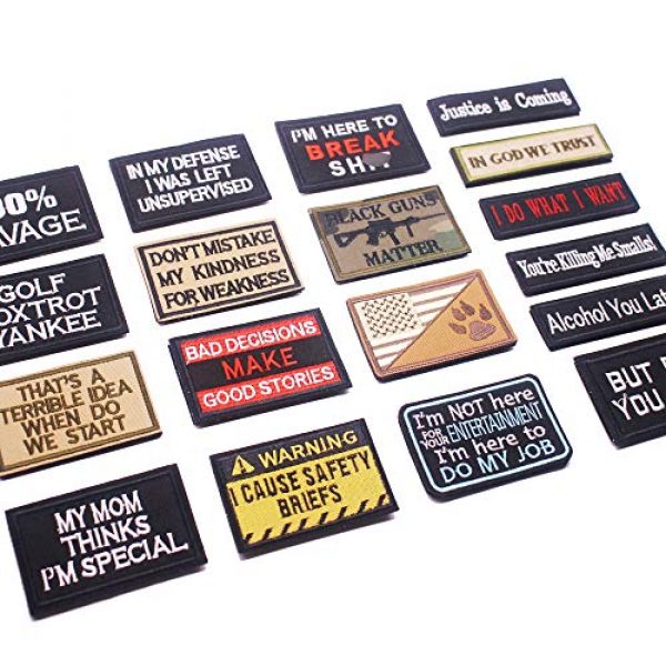 DATOUWEN ACCESSARY Airsoft Morale Patch 6 ZHDTW 18pcs Tactical Morale Patches Bundle for Army Fans Embroidery Patch with Fastener Hook and Loop Patch for Clothing Backpack Bags Uniforms (DT019)