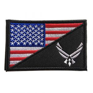 Hng Kiang Hu Airsoft Morale Patch 1 USAF Flag USA Air Force Logo Embroidered Military Tactical Hook & Loop Decorative Patch