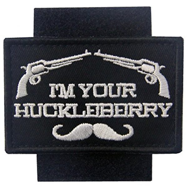 Rocking Planet Airsoft Morale Patch 3 I'm Your Huckleberry Patch Embroidered Tactical Applique Army Morale Hook & Loop Emblem, White