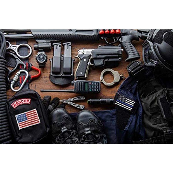 ASA Techmed Airsoft Morale Patch 6 ASA Techmed 4 Pack Black and White US USA Flag Embroidered Patch Military Iron On Sew On Tactical Morale Patch for Hats Backpacks Caps Jackets + More