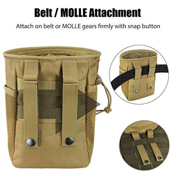 LIVANS Tactical Pouch 6 LIVANS Tactical Molle Dump Pouch, Magazine Recovery Pouch Drastring Ammo Bag Belt Utility Fanny Adjustable Military Holster Bag Outdoor for Airsoft Paintball Hunting Gear