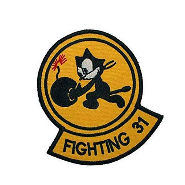 Embroidery Patch Airsoft Morale Patch 2 Navy Fighting 31 Squadron Felix The Cat Bomb Military Hook Loop Tactics Morale Embroidered Patch