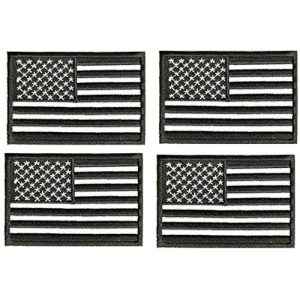 ASA Techmed Airsoft Morale Patch 1 ASA Techmed 4 Pack Black and White US USA Flag Embroidered Patch Military Iron On Sew On Tactical Morale Patch for Hats Backpacks Caps Jackets + More