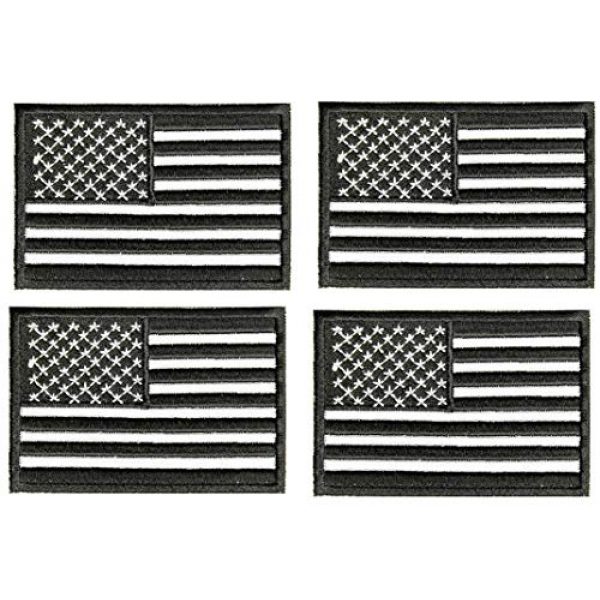 ASA Techmed Airsoft Morale Patch 1 ASA Techmed 4 Pack Black and White US USA Flag Embroidered Patch Military Iron On Sew On Tactical Morale Patch for Hats Backpacks Caps Jackets + More