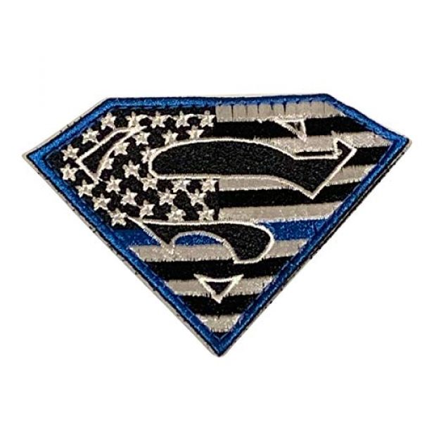 PakedDeals Airsoft Morale Patch 1 PakedDeals Superman Thin Blue Line Morale Patch Police Law Enforcement Blue Border