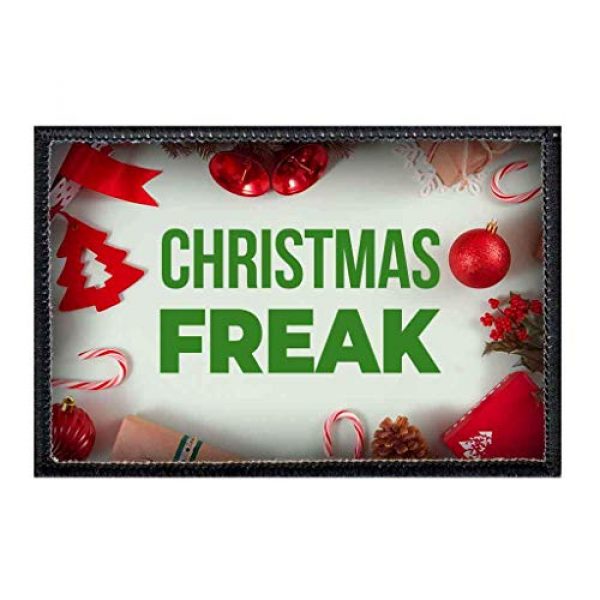 P PULLPATCH Airsoft Morale Patch 1 Christmas Freak Morale Patch | Hook and Loop Attach for Hats, Jeans, Vest, Coat | 2x3 in | by Pull Patch