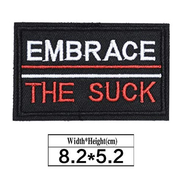 ZHDTW Airsoft Morale Patch 2 ZHDTW Tactical Morale Letter Patches Embrace The Suck Decorative Patches with Hook Loop for Bags, Backpacks, Clothing (DT049)