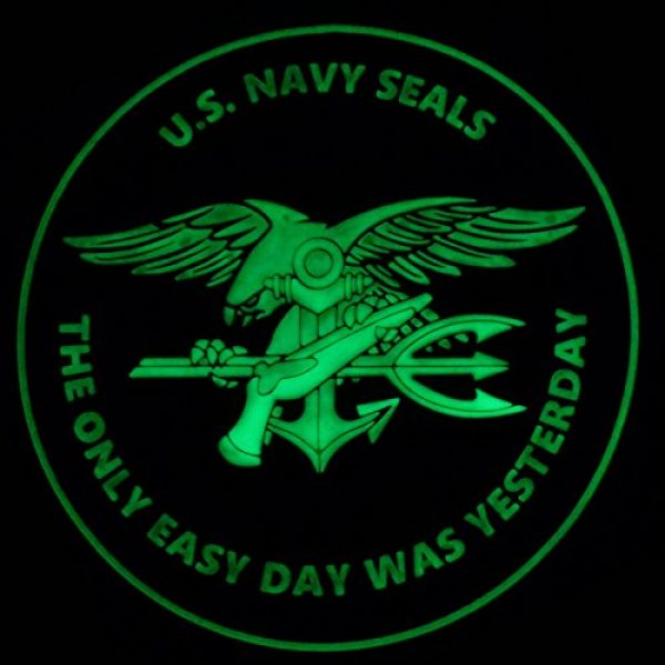 LEGEEON Airsoft Morale Patch 3 LEGEEON Glow Dark US Navy Seals The Only Easy Day was Yesterday DEVGRU Morale PVC Fastener Patch