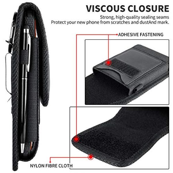 Aatacas Tactical Pouch 4 Tactical Carrier with [Belt Loop & Holster] Heavy Duty Rugged Nylon Carrying Case Pouch Phone Holder Belt Case with Clip, Fits Cell Phone with Thin Case On