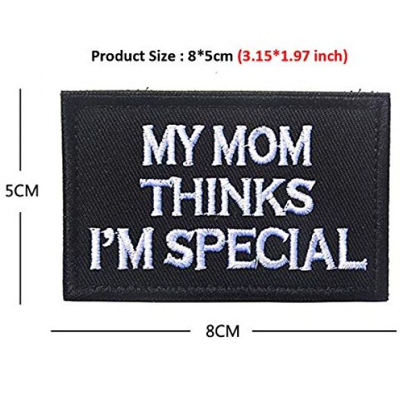 SOUTHYU Airsoft Morale Patch 2 SOUTHYU 2 Pieces My Mom Thinks I'm Special Tactical Morale Patches Badge Embroidered Appliques, Fastener Hook & Loop Emblem