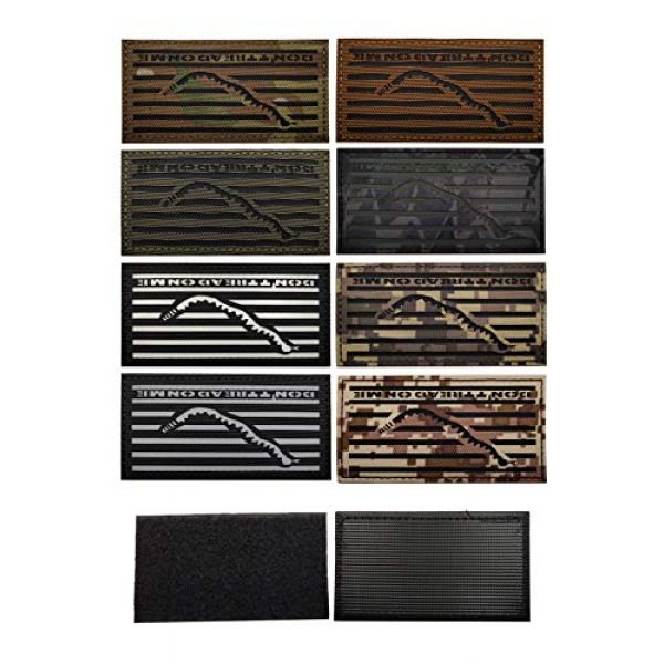APBVIHL Airsoft Morale Patch 6 IR Reflective Dont Tread On Me Flag Patch, Infrared Military Tactical Morale Emblem Patches Badges Appliques Hook and Loop Fastener Backing for Hats Clothes Backpack 3.94 x 2.17 Inch