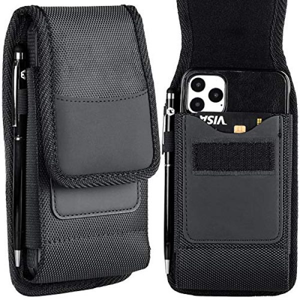 Aatacas Tactical Pouch 7 Tactical Carrier with [Belt Loop & Holster] Heavy Duty Rugged Nylon Carrying Case Pouch Phone Holder Belt Case with Clip, Fits Cell Phone with Thin Case On