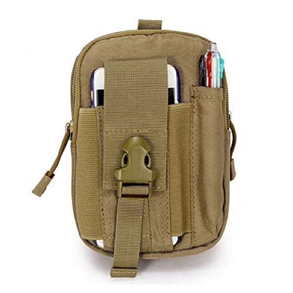 ASkinds Tactical Pouch 6 Tactical Pouch Multipurpose Waist Belt Bag Waterproof Nylon Cell Phone Holster Holder Phone Carrying Case Organizer Security Wallet Purse for Outdoor Men Camping Hiking(Khaki)