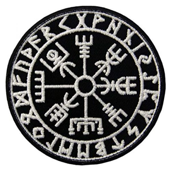 EmbTao Airsoft Morale Patch 2 EmbTao Glow in Dark Vegvisir Viking Compass Norse Rune Morale Tactical Embroidered Applique Fastener Hook&Loop Patch
