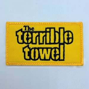 Almost SGT Airsoft Morale Patch 1 Steelers The Terrible Towel Logo - Funny Tactical Military Morale Embroidered Patch Hook Backing(Yellow)