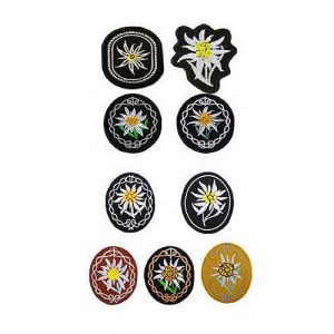 Embroidery Patch Airsoft Morale Patch 1 9 Pieces WW2 German Mountain Division Elite Edelweiss Military Hook Loop Tactics Morale Embroidered Patch