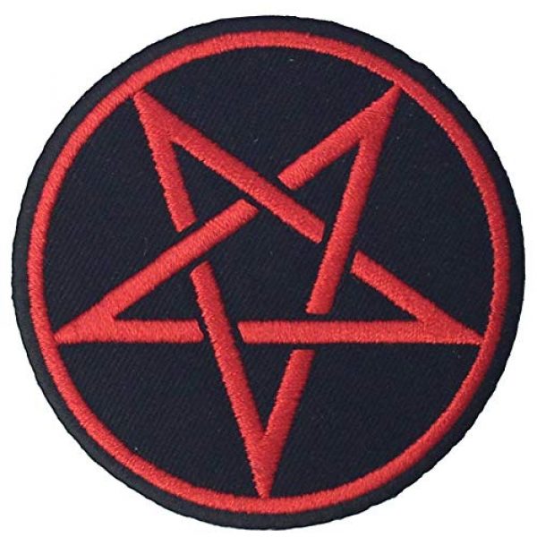 EmbTao Airsoft Morale Patch 3 Goth Pagan Symbols Pentagram Patch Embroidered Appique Iron On Sew On Emblem