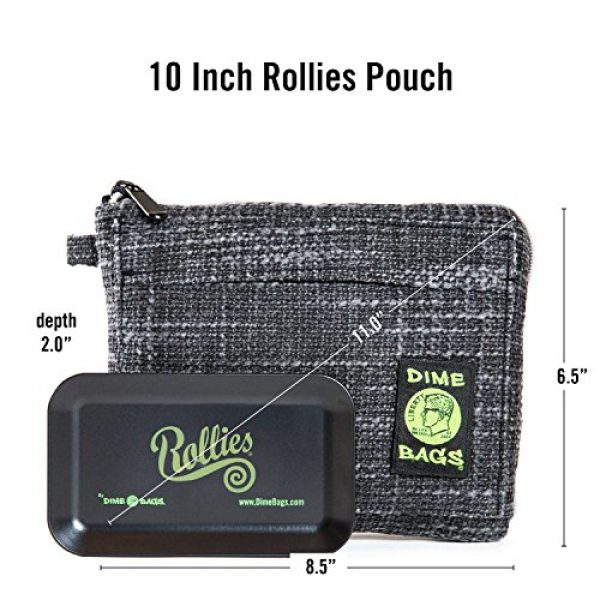 DIME BAGS Tactical Pouch 5 Rollies Pouch -Padded Pouch w/Rolling Tray & Removable Smell Proof Pouch (Brown, 10 in)