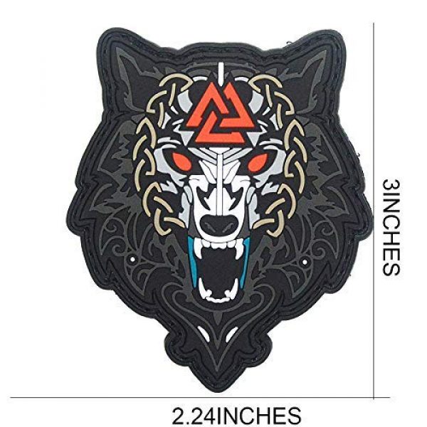 King Kong Somersault Airsoft Morale Patch 2 Viking Wolf of Odin Valknut PVC Morale Tactical Badge Patch